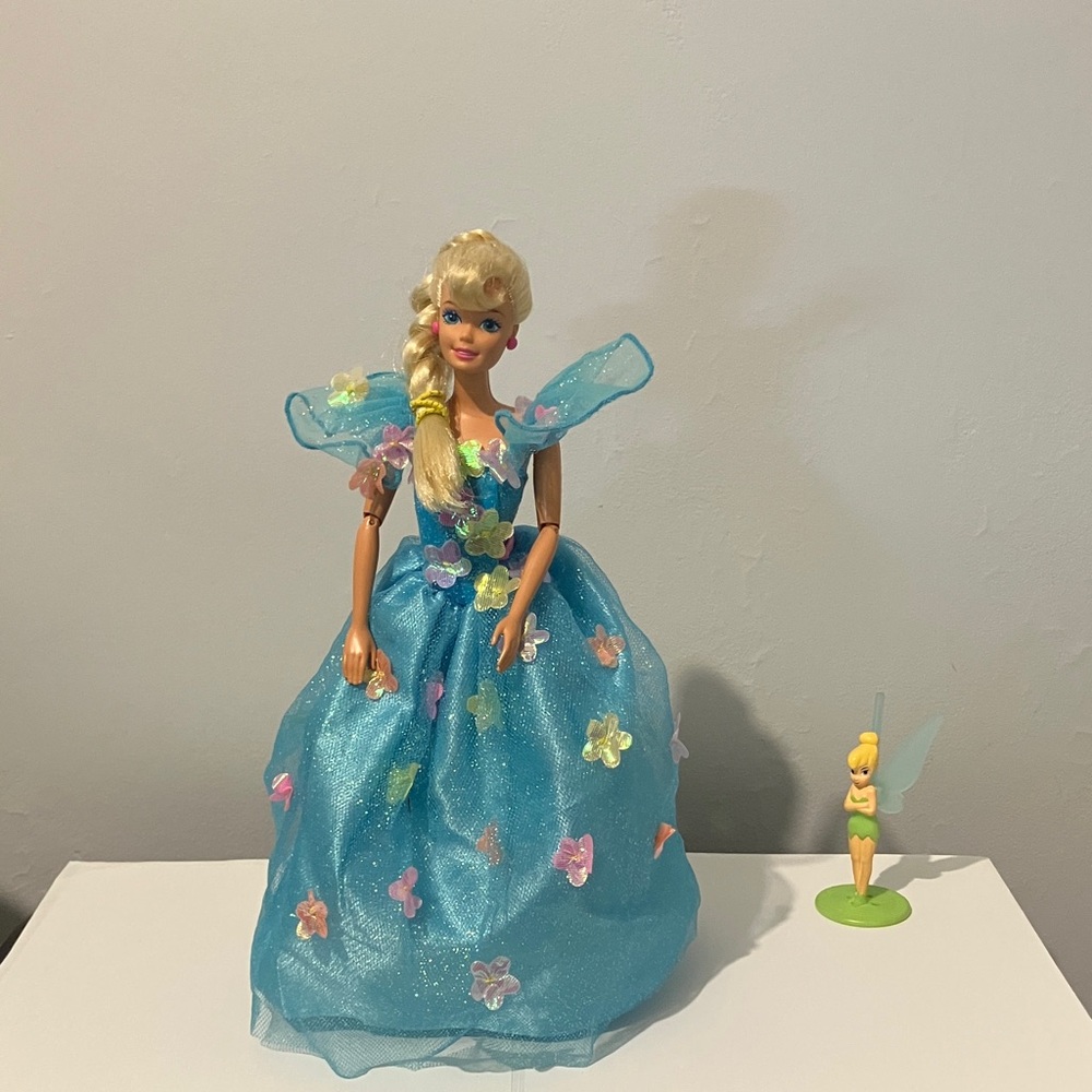 Blue Floral Barbie Doll
